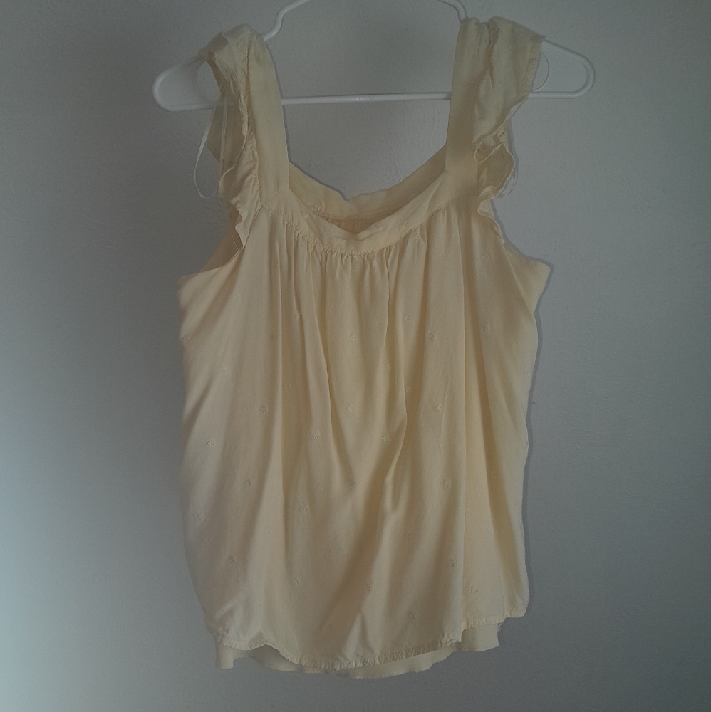 Yellow Ruffled Sleeveless Top - Picture 3 of 4